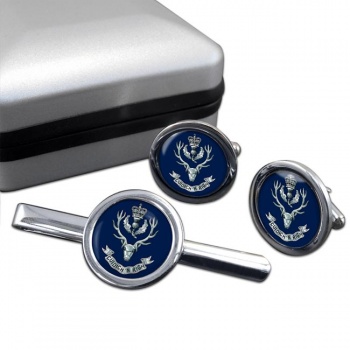The Highlanders (British Army) Round Cufflink and Tie Clip Set
