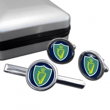 Headquarters Northern Ireland (HQNI) British Army Round Cufflink and Tie Clip Set