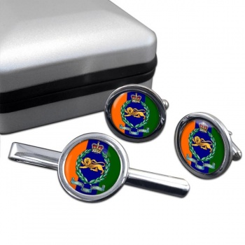 King's Own Royal Border Regiment (British Army) Round Cufflink and Tie Clip Set