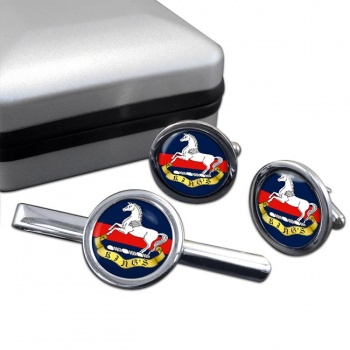 King's Regiment (British Army) (Liverpool) Round Cufflink and Tie Clip Set