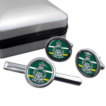 Northumberland Hussars (British Army) Round Cufflink and Tie Clip Set