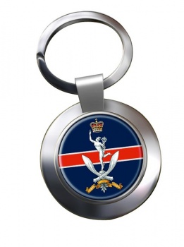 Queens Gurkha Signals (British Army) Chrome Key Ring