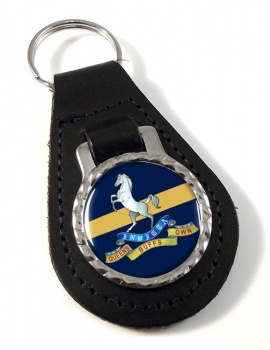 Queen's Own Buffs (British Army) Leather Key Fob