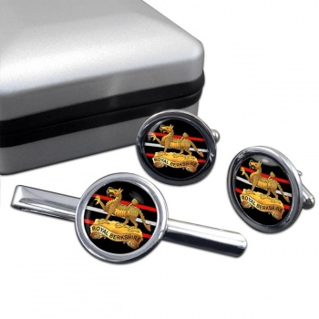 Royal Berkshire Regiment (British Army) Round Cufflink and Tie Clip Set