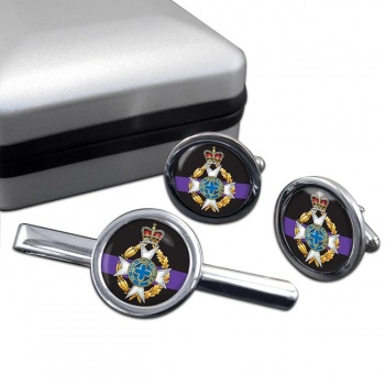 Royal Army Chaplains' Department (Christian) (British Army) Round Cufflink and Tie Clip Set