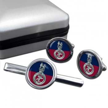 Royal Devon Yeomanry (British Army) Round Cufflink and Tie Clip Set