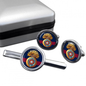Royal Fusiliers City of London Regiment (British Army) Round Cufflink and Tie Clip Set