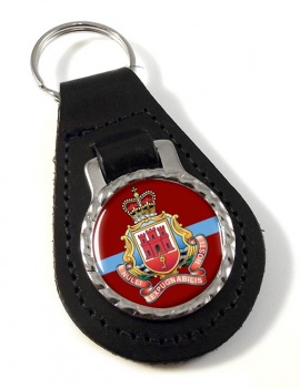 Royal Gibraltar Regiment (British Army) Leather Key Fob
