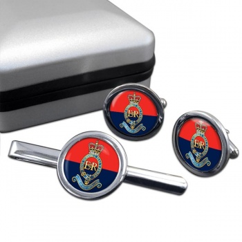 Royal Horse Artillery (British Army) Round Cufflink and Tie Clip Set