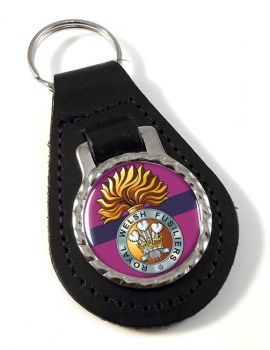 Royal Welsh Fusiliers (British Army) Leather Key Fob
