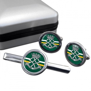Royal Yeomanry (British Army) Round Cufflink and Tie Clip Set