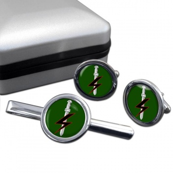 Special Forces Support Group (British Army) Round Cufflink and Tie Clip Set