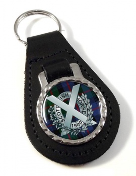 Scottish Horse (British Army) Leather Key Fob