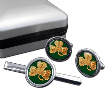 South Irish Horse (British Army) Round Cufflink and Tie Clip Set