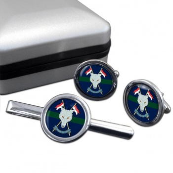 Scottish and North Ireland Yeomanry (British Army) Round Cufflink and Tie Clip Set