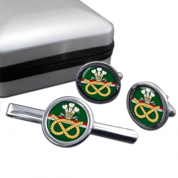Staffordshire Regiment (British Army) Round Cufflink and Tie Clip Set