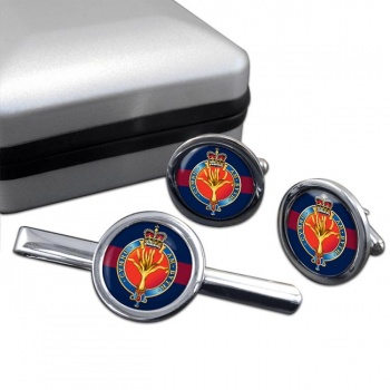 Welsh Guards (British Army) Round Cufflink and Tie Clip Set