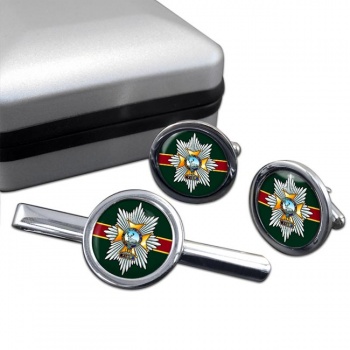 Worcestershire & Sherwood Foresters Regiment (British Army) Round Cufflink and Tie Clip Set