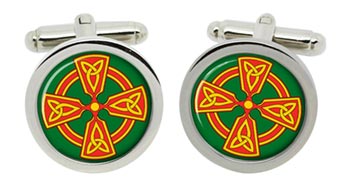 Welsh Celtic Cross Cufflinks in Chrome Box