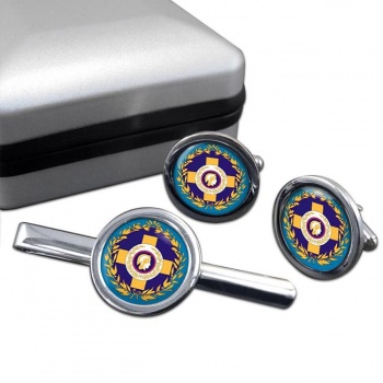 Athens (Greece) Round Cufflink and Tie Clip Set