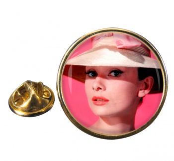 Audrey Hepburn Round Pin Badge