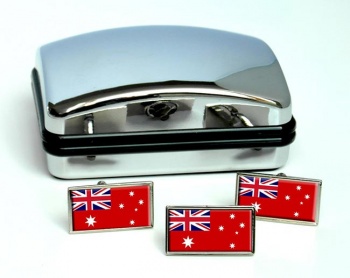 Australian Red Ensign (Merchant Navy) Flag Cufflink and Tie Pin Set