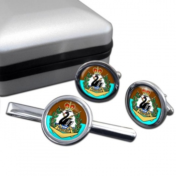 Royal Western Australia Regiment (Australian Army) Round Cufflink and Tie Clip Set