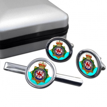 Royal Tasmania Regiment (Australian Army) Round Cufflink and Tie Clip Set