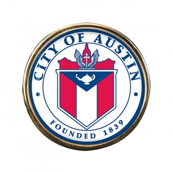 Austin TX Round Pin Badge
