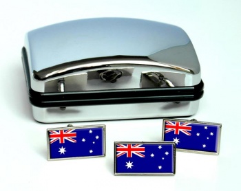 Australia Flag Cufflink and Tie Pin Set