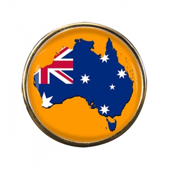 Australian Flag Map Round Pin Badge