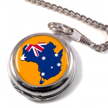 Australian Flag Map Pocket Watch