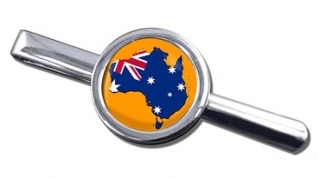Australian Flag Map Round Tie Clip