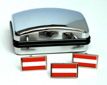 Flagge Osterreichs (Austria) Flag Cufflink and Tie Pin Set