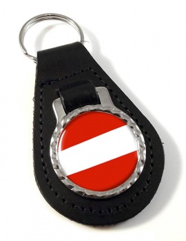 Flagge Osterreichs (Austria) Leather Key Fob