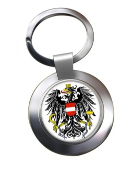 Austrian State Flag Metal Key Ring