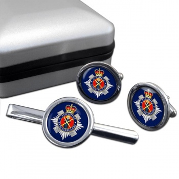 Ayrshire Constabulary Round Cufflink and Tie Clip Set