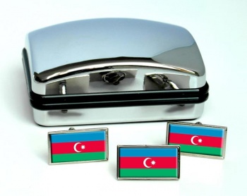 Azerbaijan Azrbaycan bayragı Flag Cufflink and Tie Pin Set