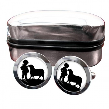 Baa Baa Black Sheep Round Cufflinks