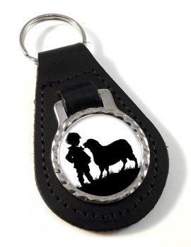 Baa Baa Black Sheep Leather Key Fob