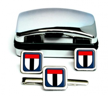 Baden (Switzerland) Square Cufflink and Tie Clip Set