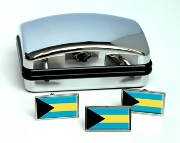 Bahamas Flag Cufflink and Tie Pin Set