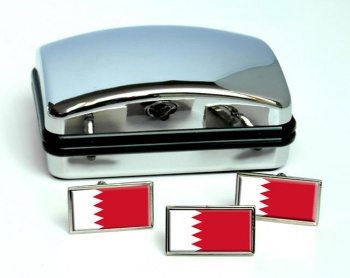 Bahrain Flag Cufflink and Tie Pin Set