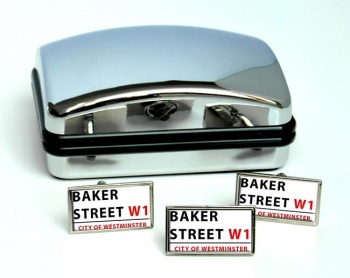 Baker Street Rectangle Cufflink and Tie Pin Set