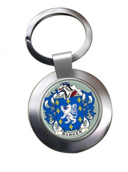 Barker Coat of Arms Chrome Key Ring