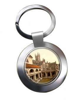 Bath Abbey and Baths Chrome Key Ring