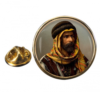 A Bedouin Chief Round Pin Badge