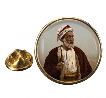 A Bedouin Sheik Round Pin Badge