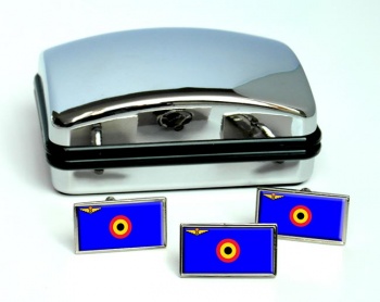 Belgian Air Force Rectangle Cufflink and Tie Pin Set