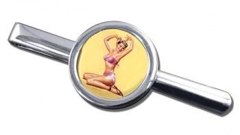 Bella Pin-up Girl Round Tie Clip